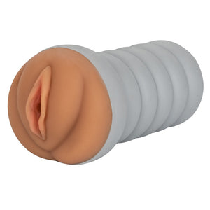 CalExotics Ribbed Gripper Tight Pussy Grip Brown Skin Masturbator Vagina Stroker Sex Toy