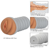 Ribbed Gripper Tight Pussy Grip Brown Skin Masturbator Vagina Stroker Sex Toy