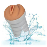 CalExotics Ribbed Gripper Tight Pussy Grip Brown Skin Masturbator Vagina Stroker Sex Toy