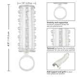 Sensation Enhancer Penis Sleeve Girth Length Mens Clear Cock Cage Sheath Tickler