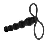 CalExotics Love Rider Black Anal Bead Strap On Dual Penetrator Dildo Couples Butt Probe Plug Sex Toy