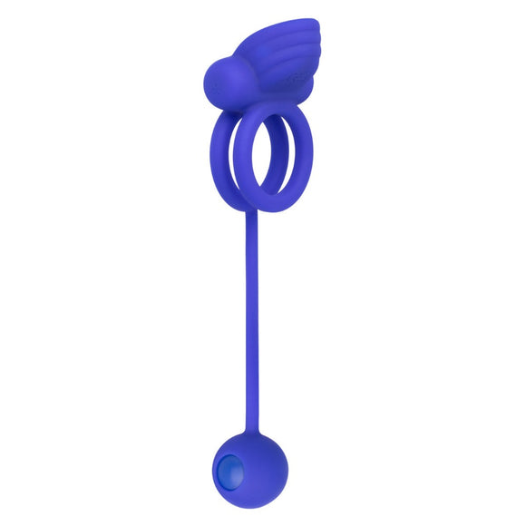 CalExotics Dual Rockin Rim Enhancer Blue Cock Ring Ball Bang Weight Swing Couples Sex Toy