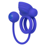 CalExotics Dual Rockin Rim Enhancer Blue Cock Ring Ball Bang Weight Swing Couples Sex Toy