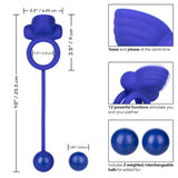 CalExotics Dual Rockin Rim Enhancer Blue Cock Ring Ball Bang Weight Swing Couples Sex Toy