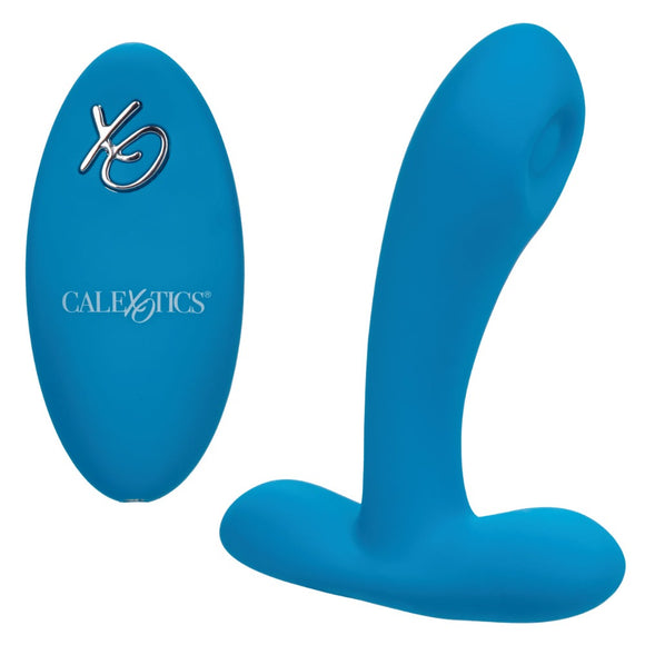 Calexotics Pulsing Pleaser G-Spot Prostate Vibrator Remote Control Blue Silicone USB Sex Toy