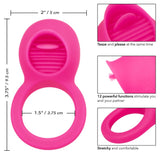 CalExotics Teasing Tongue Enhancer Pink Silicone Cock Ring 12 Speed Clitoral Vibrator USB Rechargeable Couples Sex Toy