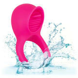 CalExotics Teasing Tongue Enhancer Pink Silicone Cock Ring 12 Speed Clitoral Vibrator USB Rechargeable Couples Sex Toy