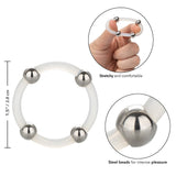 CalExotics Steel Beaded Silicone Cock Ring Large Penis Erection Band