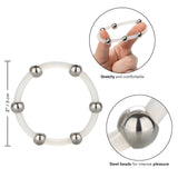 CalExotics Steel Beaded Silicone Cock Ring XL Extra Large Penis Erection Band