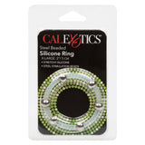 CalExotics Steel Beaded Silicone Cock Ring XL Extra Large Penis Erection Band