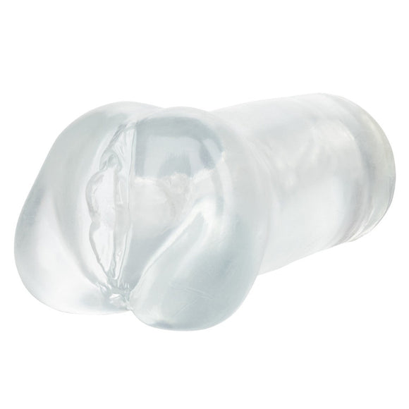 CalExotics Stroke It Tight Pussy Clear Sleeve Masturbator Jelly Vagina Lips Realistic Stroker Sex Toy
