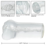 CalExotics Stroke It Tight Pussy Clear Sleeve Masturbator Jelly Vagina Lips Realistic Stroker Sex Toy