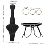 Royal Harness Crotchless Strap On Dildo Vibrating G Spot Probe 3 Ring Sex Set