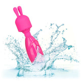 CalExotics Tiny Teasers Rechargeable Bunny Vibrator Pink Mini Rabbit Head Waterproof Travel Wand Cute Fun Sex Toy