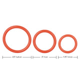 CalExotics Tri-Rings Red Cock Ring Set 3 Size Penis Erection Enhancer Bands