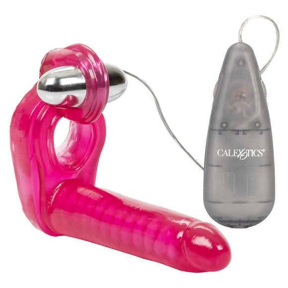 CalExotics Ultimate Triple Stimulator Vibrating Double Penetration Dong Cock Ring DP Anal Sex Toy