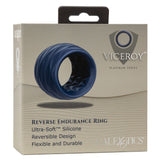 Calexotics Viceroy Reverse Endurance Cock Ring Double Sided Blue Silicone Erection Stamina