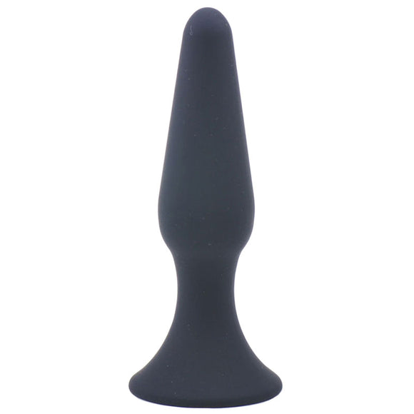 Classic Black Silicone Butt Plug Medium Size Suction Cup Anal Sex Toy