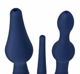CleanStream Universal 3 Piece Enema Attachment Set Blue Silicone Cleansing Tips