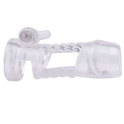 Clear Vibrating Penis Sleeve Clit Vibe Couples Sex Cock Ring Sheath
