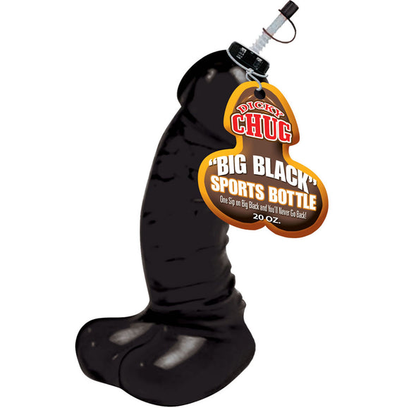 Dicky Chug Big Black Jumbo Penis Sports Water Bottle Funny Novelty