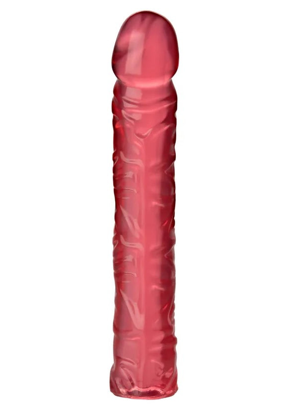 Doc Johnson Crystal Jellies Classic 10 Inch Pink Dong Realistic Penis Dildo Sex Toy