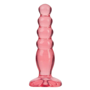 Doc Johnson Crystal Jellies Anal Delight Butt Plug Pink Jelly Bubble Beads Probe Stimulator