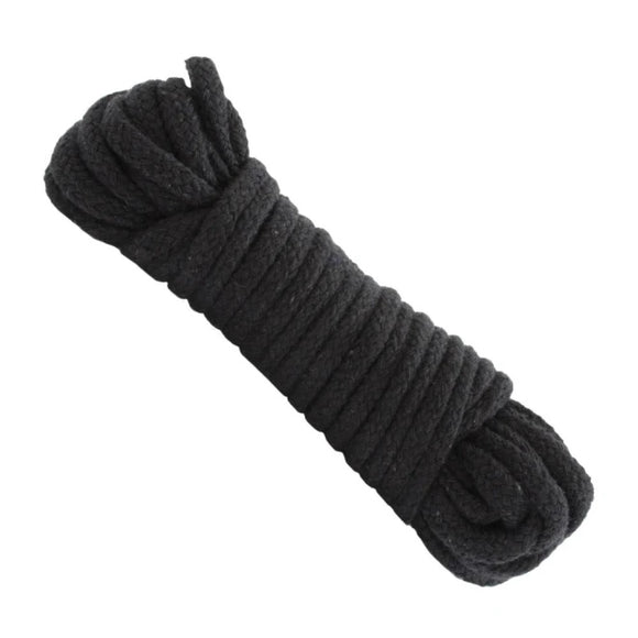 Doc Johnson Japanese Style Bondage Rope Shibari Black Cotton 10 Meters