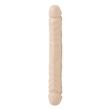 Doc Johnson Jr. Veined Double Header 12 Inch Natural Vanilla Dildo Twin Ended Dong Realistic Penis Sex Toy