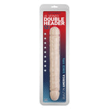 Doc Johnson Jr. Veined Double Header 12 Inch Natural Vanilla Dildo Twin Ended Dong Realistic Penis Sex Toy