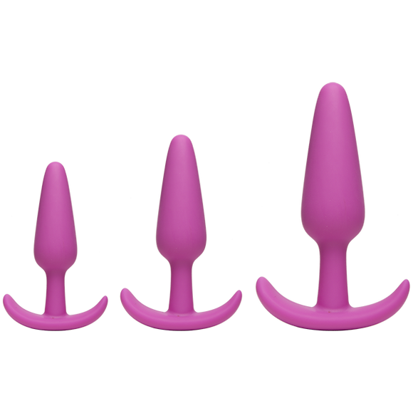 Doc Johnson Mood Naughty 1 Pink Butt Plug Trainer Set 3 Size Anal Beginners Safe Starter Kit