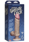 Doc Johnson The Realistic Cock 6" Vibrator Suction Cup Life Like Skin Erect Penis Dildo Sex Toy