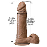 Doc Johnson The Realistic Cock 8" Penis Dildo Caramel Brown Skin Suction Cup Sex Toy
