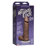 Doc Johnson The Realistic Cock 8" Penis Dildo Caramel Brown Skin Suction Cup Sex Toy