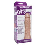 Doc Johnson Vac-U-Lock 7" Thin Natural Dong Attachment Penis Dildo Strap-On Sex Toy