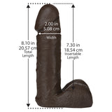 Doc Johnson Vac-U-Lock Realistic 8" Chocolate Cock Dildo Black Penis Strap-On Attachment