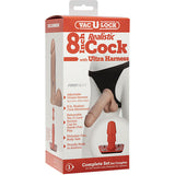 Doc Johnson Vac-U-Lock 8" Realistic Cock Strap-On Penis Dildo Unisex Adjustable Sex Ultra Harness