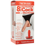 Doc Johnson Vac-U-Lock Ultraskyn 8" Realistic Cock Strap-On Penis Dildo Adjustable Sex Harness