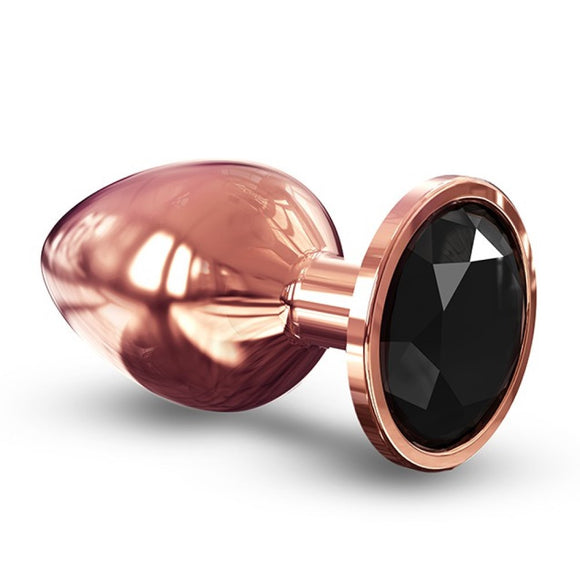 Dorcel Diamond Jewel Butt Plug Large Size Black Gem Rose Gold Metal Anal Toy