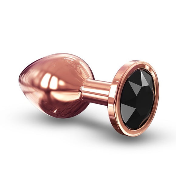 Dorcel Diamond Jewel Butt Plug Medium Size Black Gem Rose Gold Metal Anal Toy