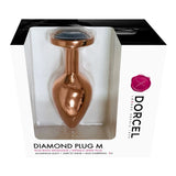 Dorcel Diamond Jewel Butt Plug Medium Size Black Gem Rose Gold Metal Anal Toy