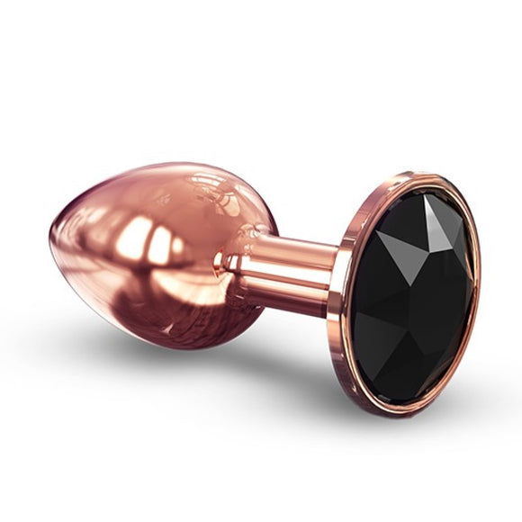 Dorcel Diamond Jewel Butt Plug Small Size Black Gem Rose Gold Metal Anal Toy