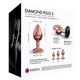 Dorcel Diamond Jewel Butt Plug Small Size Black Gem Rose Gold Metal Anal Toy