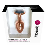 Dorcel Diamond Jewel Butt Plug Small Size Black Gem Rose Gold Metal Anal Toy