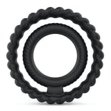 Dorcel Dual Cock Ring Black Silicone Ribbed Double Penis Band Erection Orgasm Enhancer Aid