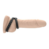 Dorcel Dual Cock Ring Black Silicone Ribbed Double Penis Band Erection Orgasm Enhancer Aid