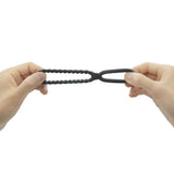 Dorcel Dual Cock Ring Black Silicone Ribbed Double Penis Band Erection Orgasm Enhancer Aid