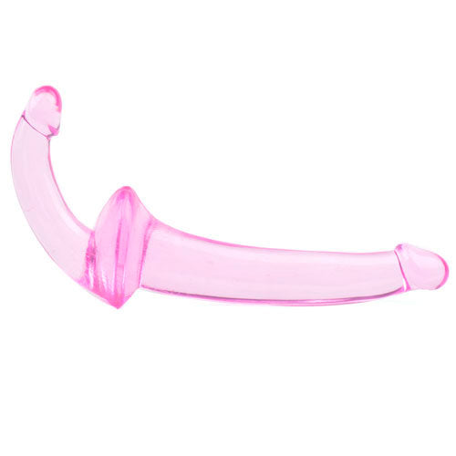 Double Fun Pink Strapless Strap-On Dildo Penis Ended Couples Sex Toy