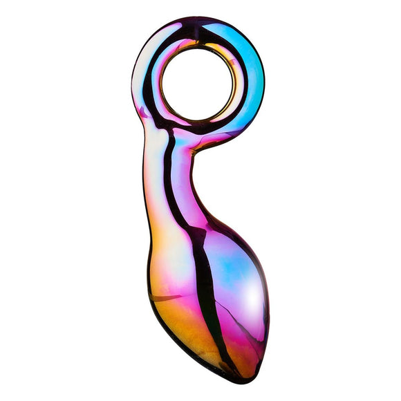Dream Toys Glamour Glass Chunky Ring Butt Plug Multicoloured Anal Probe Erotic Hot Cold Play Sex Toy