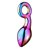 Dream Toys Glamour Glass Chunky Ring Butt Plug Multicoloured Anal Probe Erotic Hot Cold Play Sex Toy